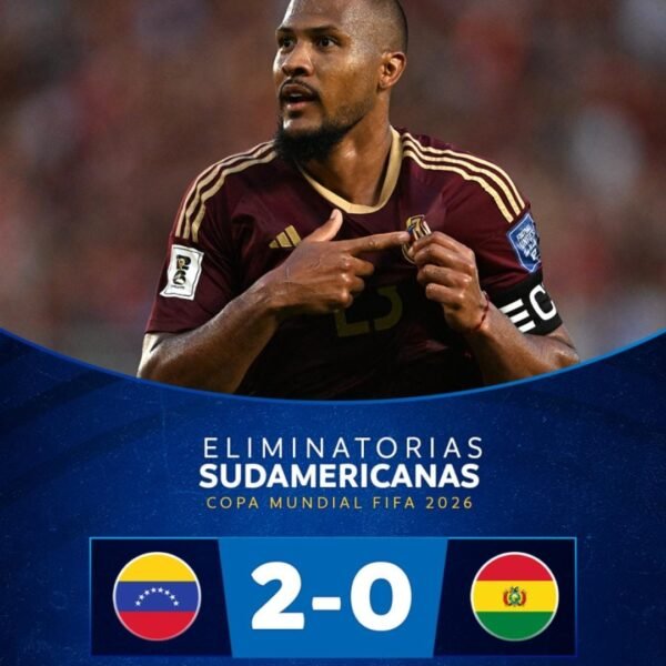 Venezuela consigue tres puntos vitales para mantenerse en puestos de repechaje rumbo al mundial 2026.