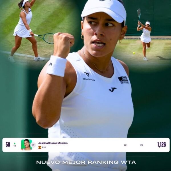 Jéssica Bouzas entra al Top 50 del tenis mundial femenino