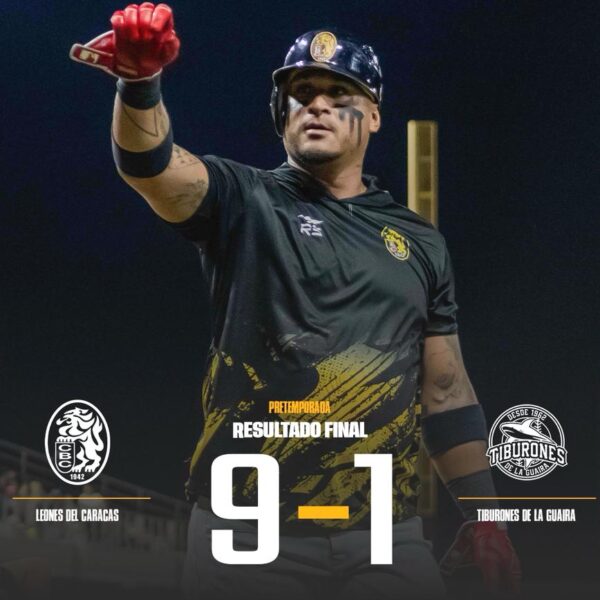 Segundo juego de pretemporada entre Los Leones del Caracas y Tiburones de la Guaira.