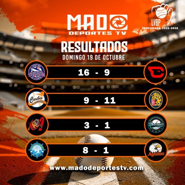 RESULTADOS DE HOY&nbsp; 19 DE OCTUBRE EN LA LVBP