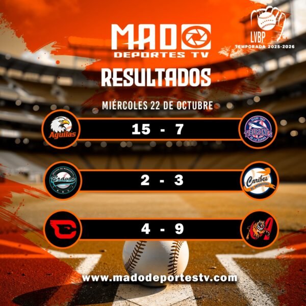 RESULTADOS DE HOY 22 DE OCTUBRE 2025 EN LA LVBP