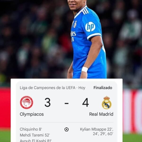 El Real Madrid venció al Olympiacos 4-3