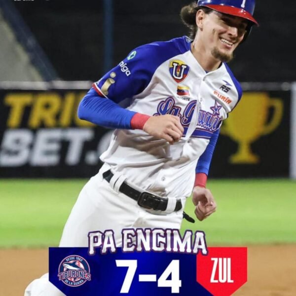 Tiburones de La Guaira se llevó el triunfo 7-4 sobre Águilas del Zulia