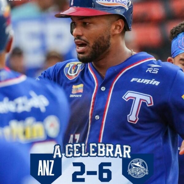 Tiburones de La Guaira pegó temprano y le alcanzó para llevarse la victoria 6-2 sobre Caribes de Anzoátegui