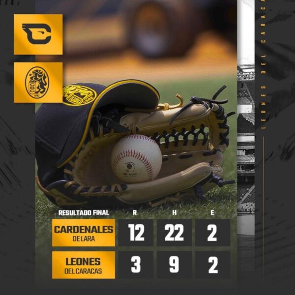 Cardenales desató la ofensiva y aplastó a Leones 12-3 en el Monumental