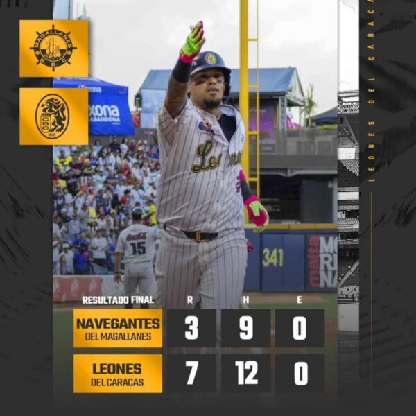 Caracas rugió en el Monumental y derrotó 7-3 al Magallanes