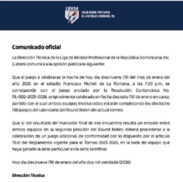 LIDOM aclara escenario del Round Robin tras reunión con los equipos y emite comunicado oficial