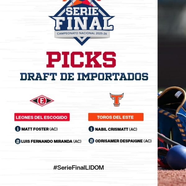 Escogido y Toros refuerzan su arsenal en el Draft de Importados para la Serie Final LIDOM