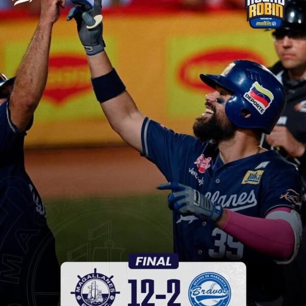 Navegantes del Magallanes obtiene su séptima victoria al derrotar 12 carreras por 2 al ya eliminado Bravos de Margarita.