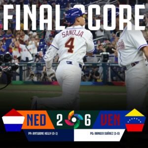 Venezuela derrota a Países Bajos y arranca con victoria en el Clásico Mundial de Béisbol 2026